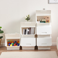 CHPP01 Organisateur de jouets pour enfants, boîte de rangement en plastique avec couvercle rabattable pour enfants, boîte de rangement pour le salon, pour les collations, les jouets, les articles divers