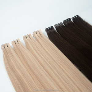 Extensions de cheveux vierges humains blonds européens de qualité supérieure, double épaisseur, à bandes adhésives longues en PU - Product Image 4