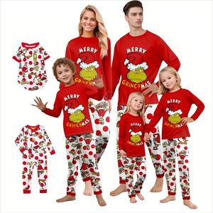 Conjuntos Familiares a Juego para Invierno 2026, Pijamas Familiares Sublimados con Estampado de Manga Larga para Mujer - Product Image 1