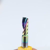 Fresa espiral de un solo filo de 32 mm de diámetro 3.175 para corte ascendente con recubrimiento DLC para router CNC
