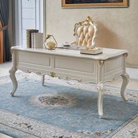 Bureau d'ordinateur en bois massif de chêne de style européen, blanc nacré, avec tiroir de rangement, pour l'écriture des enfants et l'utilisation par les cadres, Guangdong