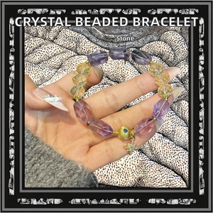 Pulseras de Cuentas de Cristal Amarillo Amatista Natural de Moda, Creativas y de Feng Shui, con Engaste de Garra Redonda, para Mujer, Regalo - Product Image 2