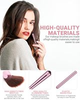 Kit de pinceaux à paupières de luxe 8 pièces, boîte rigide rose portable, pinceaux à maquillage pour les yeux en fibres fines