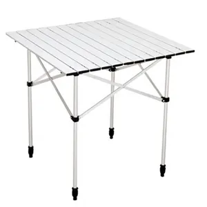 outdoor camping rolling aluminum folding table adjustable with carry bag