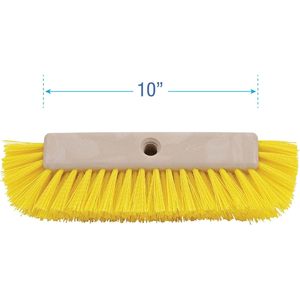 Brosse de nettoyage pour sols de 10 pouces en polypropylène jaune, double face, fermeté moyenne, compatible lave-vaisselle - Product Image 4