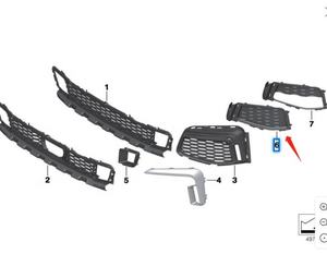 51118076415 Base de grille d'aération avant gauche pour <span class=keywords><strong>BMW</strong></span> Série 7 G11 G12 730 740 <span class=keywords><strong>745</strong></span> 750 Plaque de recouvrement de prise d'air - Product Image 4