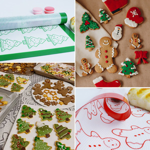 Factory New Design Christmas Printed <b>Silicone</b> <b>Baking</b> Mat Thickened High-temperature Resistant Non-stick <b>Baking</b> Mat for Cookies - Product Image 5