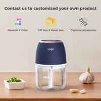 Hachoir automatique à ail et oignon, mixeur portable, commande par bouton-poussoir, alimenté par batterie, sans BPA