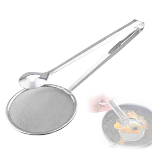 DFT57 Pince de filtration en acier inoxydable épaissi pour huile, écumoire pour aliments frits, pince de filtration pour huile de pain - Product Image 1