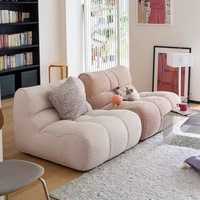 Ensemble de balcon modulaire portable de luxe, moderne et minimaliste, en tissu, avec rembourrage en éponge, en forme ronde, une place, pour l'exportation