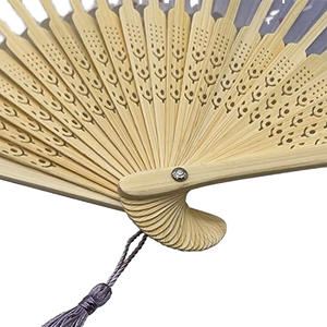 Abanicos de Bambú Satinados Estilo Japonés, Decoración Art Deco para el Hogar, Abanicos de Mano Elegantes y Eclécticos, Abanico Enmarcado para Bodas y Fiestas, Bolsa de Regalo - Product Image 3