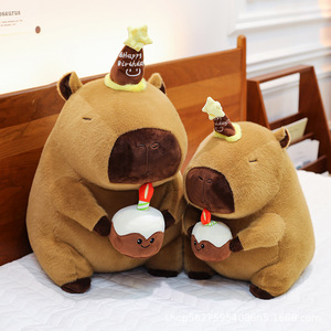 Personalizada Linda Capybara muñeco de peluche de Capibara conejillo de indias con mochila cumpleaños Cate Capybara juguetes de peluche - Product Image 3