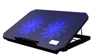 Support de refroidissement pour ordinateur portable durable et réglable avec port USB, ventilateur en maille métallique et lumière LED pour bureau