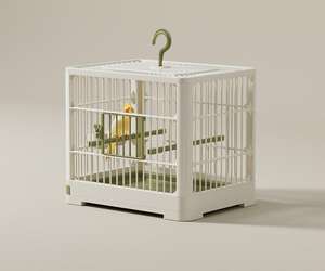 30x23x26cm ABS Papagei Villa Käfig Ultraleichter tragbarer atmungsaktiver weißer grüner weißer brauner Vogelkäfig im Freien - Product Image 4