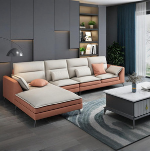Divano in Pelle Stile Italiano a Tre Posti Minimalista di Lusso Leggero per Soggiorno in Appartamenti Grandi e Piccoli - Product Image 2