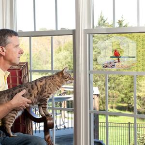 Mangeoire à oiseaux acrylique oiseau transparent bol ventouse pour animal de compagnie - Product Image 2