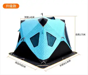 3-4 camping en plein air tente <span class=keywords><strong>safari</strong></span> de luxe Plus coton épaississement pêche igloo tente pêche sur glace hiver Tube automatique tente - Product Image 1