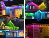 Éclairage LED Pixel Point IP65 pour les fêtes, DC12V/24V 5054 RGBW, effet de poursuite, 30mm, intelligent, pour projets de Noël, résidentiel permanent, certifié ETL