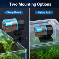 CHONGTONGPET Distributeur automatique de nourriture pour poissons, minuterie automatique pour aquarium, plastique ABS, double boîte à nourriture, programmation d'alimentation réglable à 2 vitesses, 2 couleurs