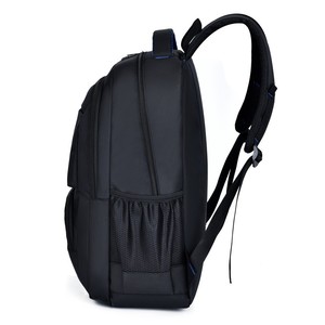 Sairuiqi Laptop <b>Backpack</b> Black Large Capacity Male College Student Travel Schoolbag Shoulder <b>Straps</b> Solid Color - Product Image 4