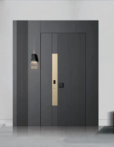 Suministro de fábrica Personalizar Casa Entrada exterior Pivote DE SEGURIDAD Puerta abatible Puerta principal delantera de seguridad Puertas de entrada de aluminio forjado - Product Image 2