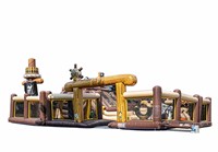 Ciudad de Diversión Inflable Gigante con Temática Pirata, Castillo Inflable Grande de PVC para Niños, Alquiler para Eventos al Aire Libre