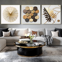 Décoration d'intérieur en gros : Affiches et impressions abstraites à lignes géométriques et feuilles, Tableau mural moderne sur toile encadré