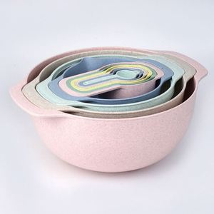 Juego de 10 Tazas Medidoras de Paja de Trigo Ajustables y Coloridas para Cocina, Utensilio de Cocina - Product Image 2