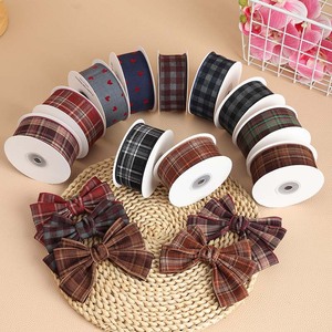 Pita Tartan Bunga Skotlandia 1,57 Inci 10 Yard Garis-Garis Hijau Biru Merah Hitam untuk Kerajinan Kulit - Product Image 5