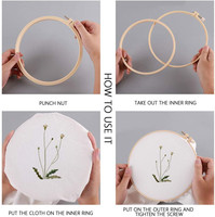 Cercles à broder miniatures de 10 cm, cadres ronds en bois de bambou, anneaux pour point de croix, fournitures pour l'artisanat et la couture DIY