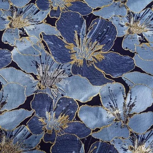 Produsen kain Jacquard brokat metalik kain jacquard benang kain Jacquard kain celup untuk wanita gaun mantel Damask brokat - Product Image 5