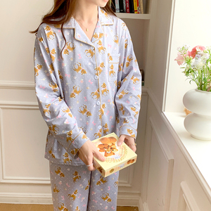 Pyjama de haute qualité en gaze double couche unie 2 pièces ensemble pyjama femme 100% coton