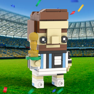 MOC7519 Leo 157 Uds. Ladrillos de cabeza cuadrada jugador de fútbol argentino famosa estrella mundial ensamblar bloques de construcción DIY para niños juguetes de regalo - Product Image 2