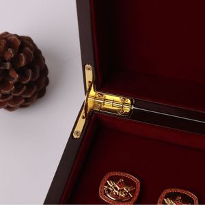 Commemorative Coin <b>Wooden</b> Box Brunei Darussalam 2021 Elegant Rectangle Storage Case With Gold Handle - Product Image 4