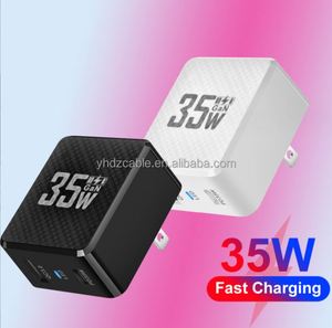 New GAN 35W LED Electric QC3.0+PD Fast Charger with 5V/3A Output USB-C & USB Ports <b>EU</b>/US/KR <b>Plug</b> for 15 Pro - Product Image 2