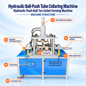 Machine de formage de raccords en T à tête sphérique hydraulique Pipe-FullPro — Équipement de poinçonnage guidé par moule - Product Image 2