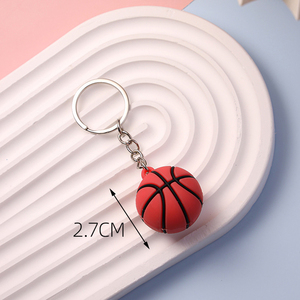 Wholesale Car Bag Accessories Sports Keyring <strong>Gifts</strong> 3d Volleyball Tennis <strong>Rugby</strong> Football Basketball PVC Mini Key Chains - Product Image 6