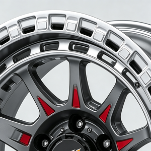 Jantes en alliage usinées argentées pour tout-terrain, 15-20 pouces, 17x9 18x9 6x139.7 pour Toyota Jeep Ford Tacoma Wrangler - Product Image 5