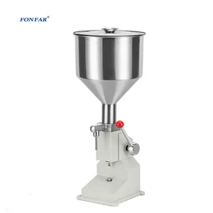 Stainless steel hopper manual 5ml-50ml liquid paste juice yogurt milk/honey manual filling machine