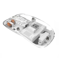 Souris optique sans fil mini transparente, ultra-fine, silencieuse, rechargeable, avec rétroéclairage LED pour le gaming, en stock
