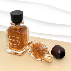 Botellas de Perfume de Vidrio Cuadradas Vacías de Lujo, 30ml, 50ml, 100ml, Color Negro Mate, Base Pesada, con Pulverizador y Tapa Marrón - Product Image 2