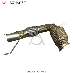 Downpipe catalyzed en acier inoxydable SS304 de 1,5 mm d'épaisseur avec bouclier thermique pour <span class=keywords><strong>Cooper</strong></span> <span class=keywords><strong>S</strong></span> <span class=keywords><strong>F56</strong></span> B48 2.0T, <span class=keywords><strong>échappement</strong></span> sport à haut débit avec soupape, fixation directe, garantie 2 ans - Product Image 3