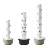 Usine directe nouveau système hydroponique de tour de jardin verticale intérieure NFT grand ABS LED élèvent la lumière Spacetree HT2D gris-vert/noir