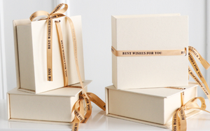 Flap mộc mạc màu xanh lá cây Ribbon đóng cửa dầu quà tặng bao bì hộp kem màu be trắng đồ trang sức hộp với mô giấy - Product Image 2