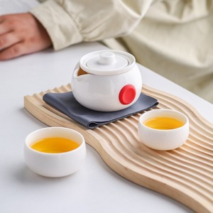 Quick Cup Travel Tea <b>Set</b> Porcelain Round With Lid Portable Kung Fu <b>Teapot</b> Single Person - Product Image 2