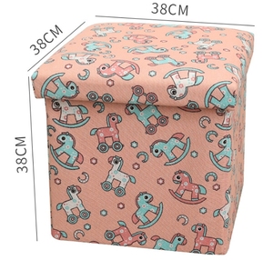 Otomana Plegable de Tela de Lino, Caja de Almacenamiento en Forma de Cubo, Banco para Zapatos, Reposapiés, Apto para Cama - Product Image 6