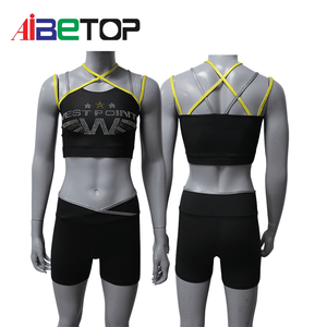 Ropa de práctica de tinte completo y Top corto y pantalones cortos de alegría personalizados 100% Ropa de práctica de Top corto de alegría con pantalones cortos de mariposa - Product Image 2