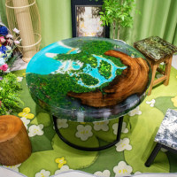Artisanat en résine personnalisé pour table en résine époxy de luxe, table basse en résine époxy solide, table basse en bois design