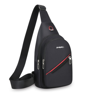 JINQIAN Men's Chest Bag Oxford Cloth Zipper Crossbody Bag Business Travel Solid Color Fashionable - Product Image 5
