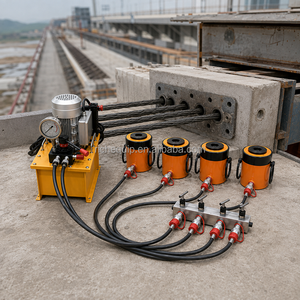 Vérin hydraulique à piston creux, à simple effet, avec trou central, pompe à huile manuelle portable, personnalisable en usine - Product Image 1